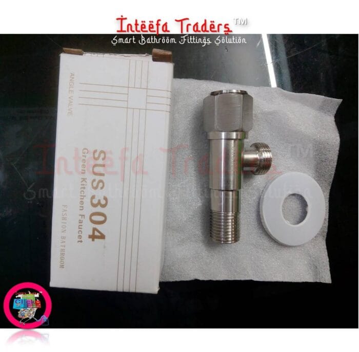 304 Stainless Steel Angled Valve Shower Head Toilet Faucet Stop Valve - Image 4