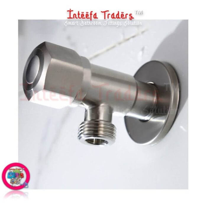 304 Stainless Steel Angled Valve Shower Head Toilet Faucet Stop Valve - Image 3