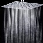 Luxury Rain Shower Head, Modern Ultra-thin Stainless Steel Rainfall Shower head for Bathroom, 6 inch, Square, Chrome & 16 inch Ceiling Mounted Shower Head Arm Bathroom Shower Head Bracket Bar G1/2 Shower Head Fixed Pipe Shower Head Holder - Image 3