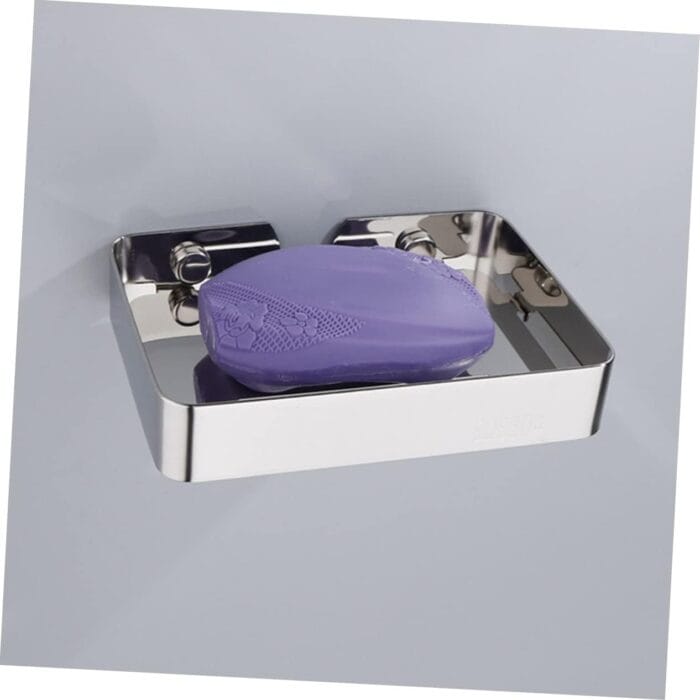 Wall-Mounted Stainless Steel Soap Dish Holder Punch Design for Bathroom Compact Lightweight Bar Soap Storage Drainage Easy Installation for Tidy Spaces - Image 3