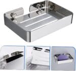 Wall-Mounted Stainless Steel Soap Dish Holder Punch Design for Bathroom Compact Lightweight Bar Soap Storage Drainage Easy Installation for Tidy Spaces - Image 4