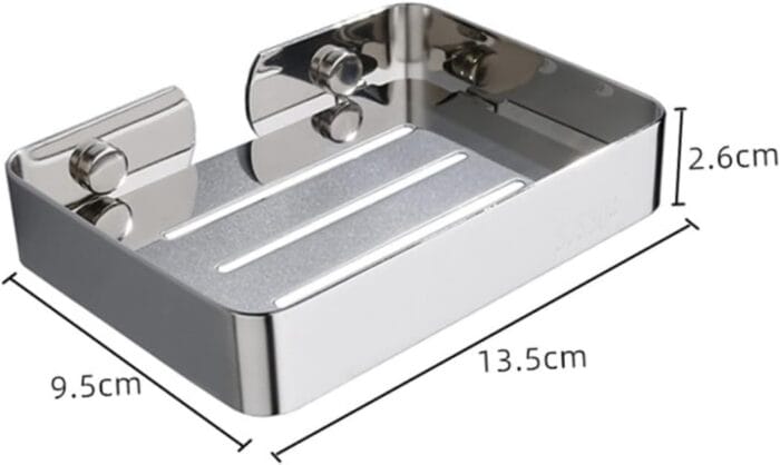 Wall-Mounted Stainless Steel Soap Dish Holder Punch Design for Bathroom Compact Lightweight Bar Soap Storage Drainage Easy Installation for Tidy Spaces - Image 5