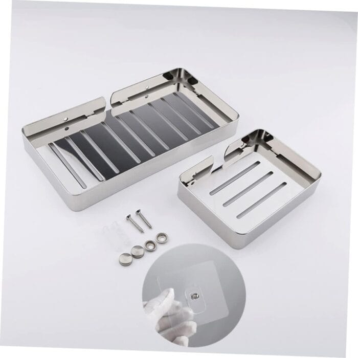 Wall-Mounted Stainless Steel Soap Dish Holder Punch Design for Bathroom Compact Lightweight Bar Soap Storage Drainage Easy Installation for Tidy Spaces - Image 7