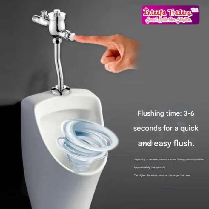 Urinal Flush Valve Push Button Rustproof Manual Toilet Flush Valve - Heavy Duty - Brass Urinal F Valve - Image 2