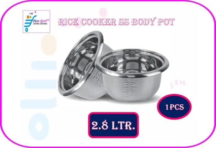 Stainless Steel Cookware Household Rice Cooker Inner Pot Professional Rice Cooker Pot Electric Cooker Accessory Rice Cooker Stainless Steel Inner Pot-2.8ltr - Image 7