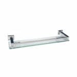 Multi-Purpose Wall Hung (Frosted) Glass Front Bathroom Shelf with Wall Brackets, Storage Holder