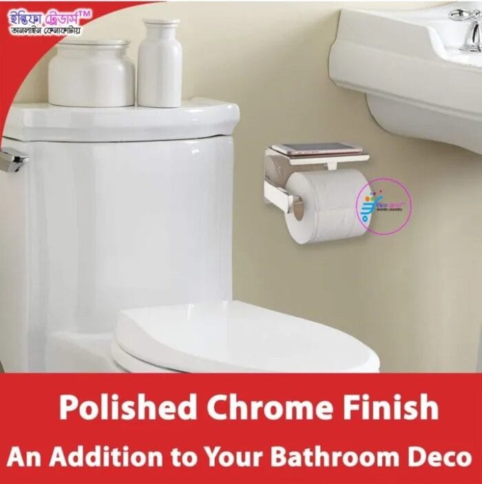 Toilet paper holder Bathroom Toilet Towel Paper Holder Phone Holder Wall Mount WC Rolhouder Paper Holder With Shelf Towel Rack Tissue Boxes Black Toilet paper roll holder (Size : Silver) - Image 9
