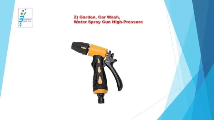 Heavy Duty Hose Nozzle Water Spray High Pressure for Gardening, Flower, Plants, Lawn, Multi Functional Cleaning, Showering Pet & Wash Cars,5 Function Spray Gun ( ½ inch 10 feet Hose, 1pcs Spray Gun, 3 pcs Quick Water Tap Adapter- Combo pack) ABS plastic - Image 2