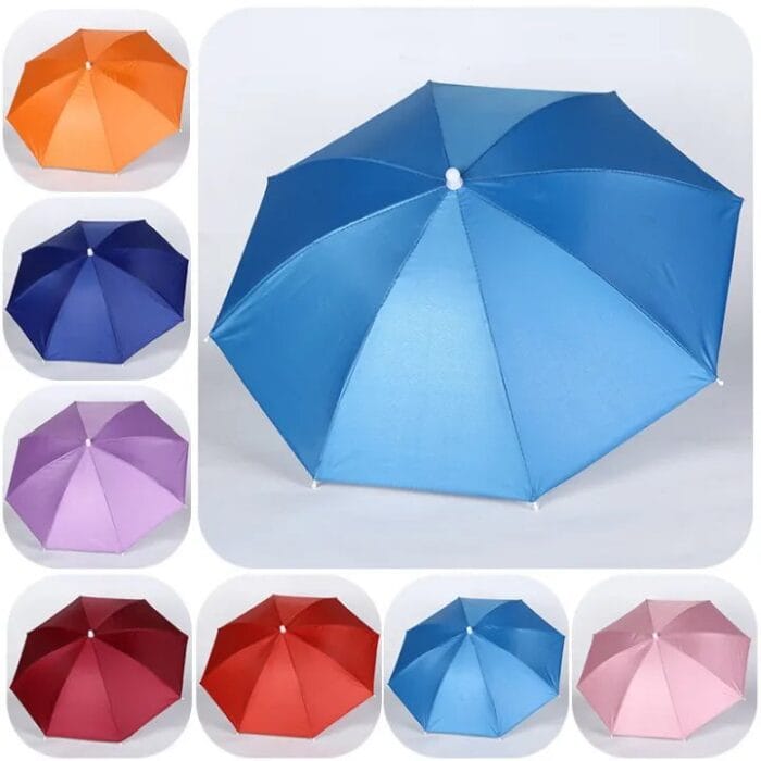 1PC Umbrella Hat Windproof Fishing Head Wearing Sunshade Rain Gear Outdoor Folding Portable Umbrella Camping Beach Head Hats - Image 6