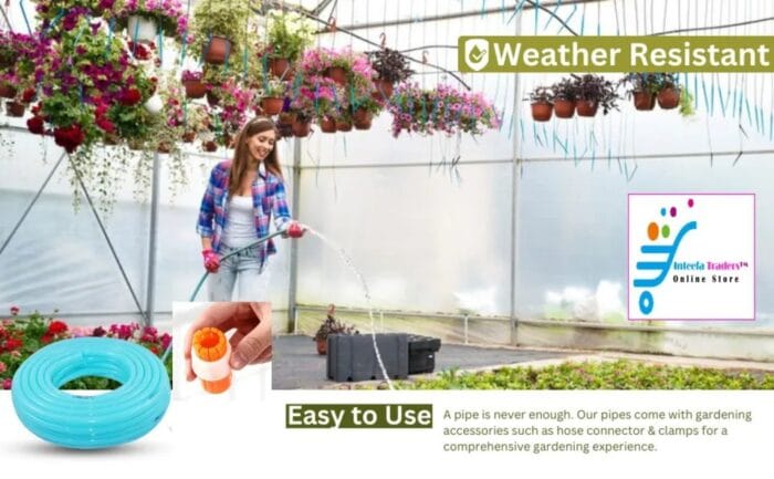 PVC Water Pipe 0.625 Inch 16mm (5/8") | Lightweight, Durable & Flexible| Hose with Accessories Hose Adapter| Watering Garden, Cleaning, Outdoor-Indoor Use (Random Color) 10 /20/30 feet - Image 8