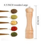Mini/Small Pepper Grinder Crusher Mill Hand Wooden Big/Small Thumb Press Set Machine with Stylish Design for Grinding Salt and Black Pepper - Image 5