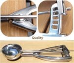 Ice Cream Scoop - Stainless Steel Cookie Scoop Melon Scoop Meat Baller 5.4 Tablespoon Scoop Muffin Potato Masher - Image 4
