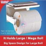 Toilet paper holder Bathroom Toilet Towel Paper Holder Phone Holder Wall Mount WC Rolhouder Paper Holder With Shelf Towel Rack Tissue Boxes Black Toilet paper roll holder (Size : Silver)