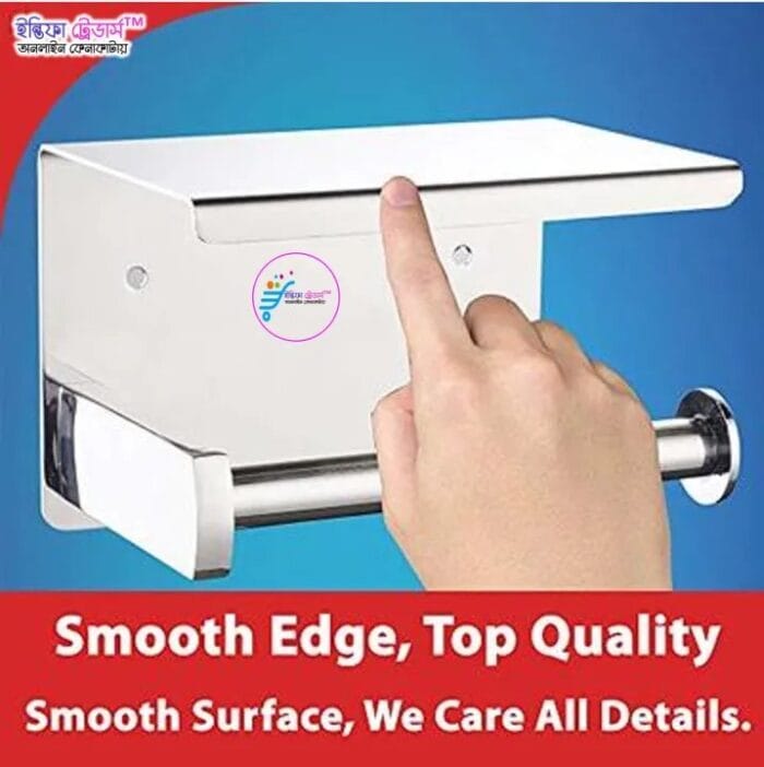 Toilet paper holder Bathroom Toilet Towel Paper Holder Phone Holder Wall Mount WC Rolhouder Paper Holder With Shelf Towel Rack Tissue Boxes Black Toilet paper roll holder (Size : Silver) - Image 3