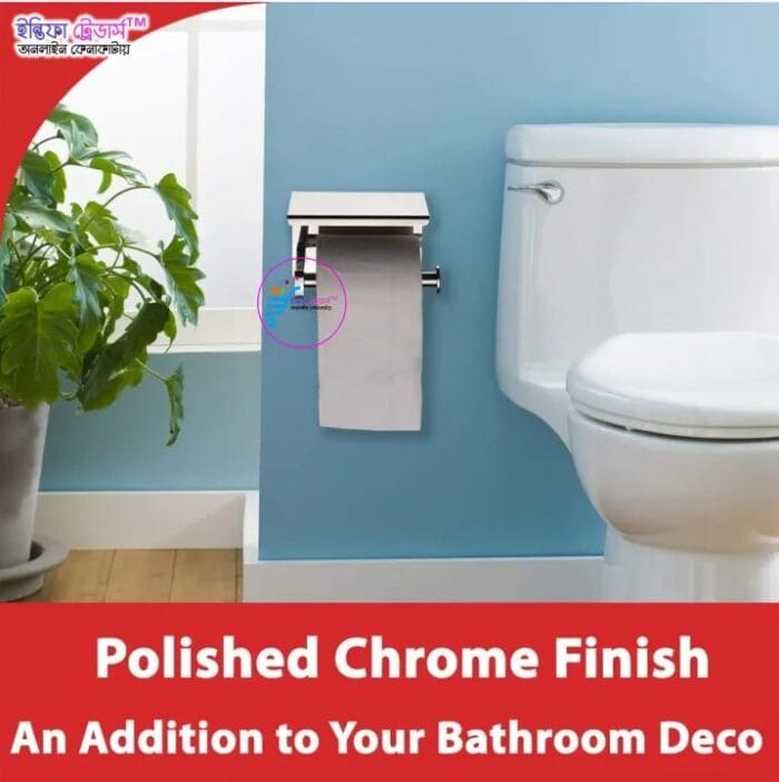 Toilet paper holder Bathroom Toilet Towel Paper Holder Phone Holder Wall Mount WC Rolhouder Paper Holder With Shelf Towel Rack Tissue Boxes Black Toilet paper roll holder (Size : Silver) - Image 7