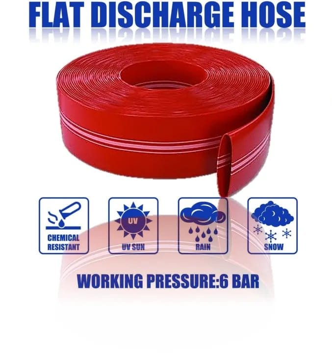 2026/01/1000173062.jpg 3" Water Hose Irrigation Hose for Discharge or Backwash Water Transfer Applications, Reinforced PVC, 25'/50/100 feet Length- 3 inches Diameter - Image 1