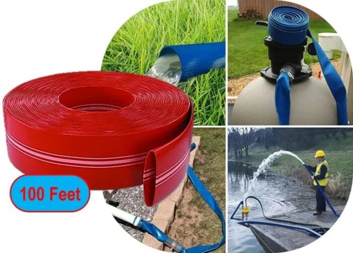 3" Water Hose Irrigation Hose for Discharge or Backwash Water Transfer Applications, Reinforced PVC, 25'/50/100 feet Length- 3 inches Diameter - Image 3