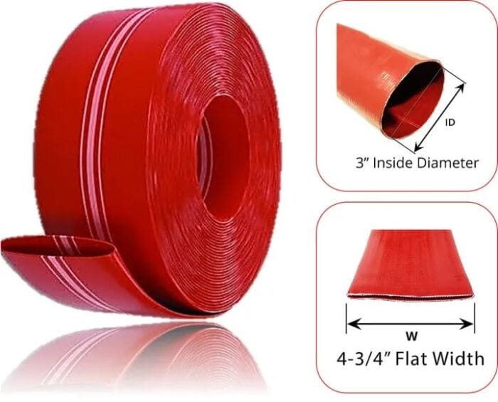 3" Water Hose Irrigation Hose for Discharge or Backwash Water Transfer Applications, Reinforced PVC, 25'/50/100 feet Length- 3 inches Diameter - Image 4