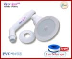 PVC Bathroom Shower Moving Shower Cock Round-White Mic Shape - Image 2