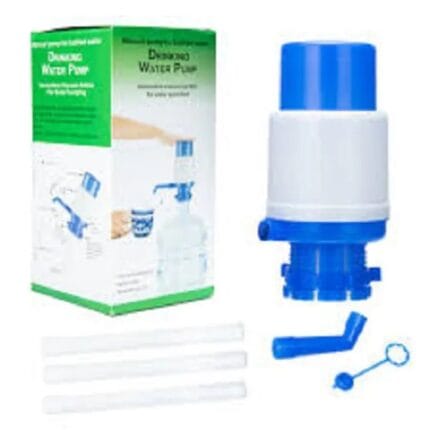 Manual Water Bottle Pump, Easy Drinking Water Pump, Easy Portable Manual Hand Press Dispenser Water Pump for Universal 2-5 Gallon Bottle Coolers (White/Blue)