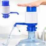 Manual Water Bottle Pump, Easy Drinking Water Pump, Easy Portable Manual Hand Press Dispenser Water Pump for Universal 2-5 Gallon Bottle Coolers (White/Blue) - Image 4