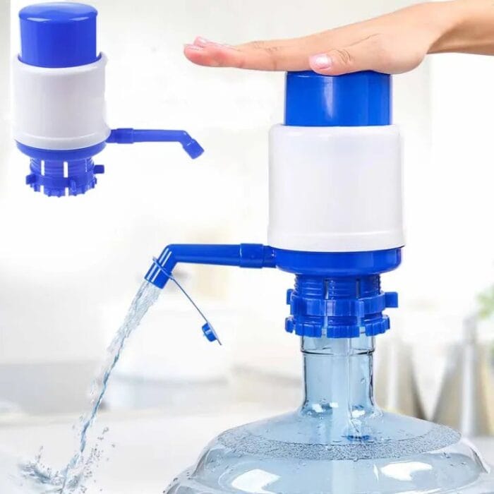Manual Water Bottle Pump, Easy Drinking Water Pump, Easy Portable Manual Hand Press Dispenser Water Pump for Universal 2-5 Gallon Bottle Coolers (White/Blue) - Image 4