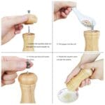 Mini/Small Pepper Grinder Crusher Mill Hand Wooden Big/Small Thumb Press Set Machine with Stylish Design for Grinding Salt and Black Pepper - Image 4