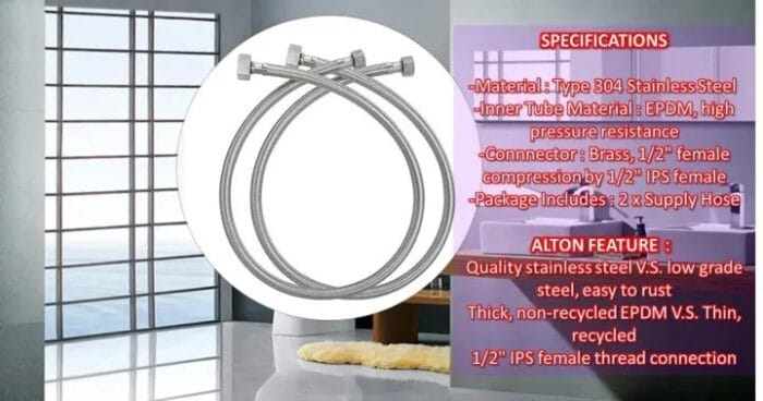 Geyser Pipe, Hose pipe QuickFlex Water Heater Connector, Water Heater Connector, Push-To-Connect, Copper, PEX, CPVC Corrugated SS Hose,24/36-inch, 304 Grade Stainless Steel Connection Pipe, (2 Pecs Set) - Image 7