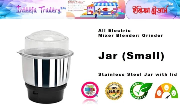 2026/02/1000174523.jpg All Electric Mixer Blender/ Grinder Stainless Steel Jar with lid (Small) - Image 1