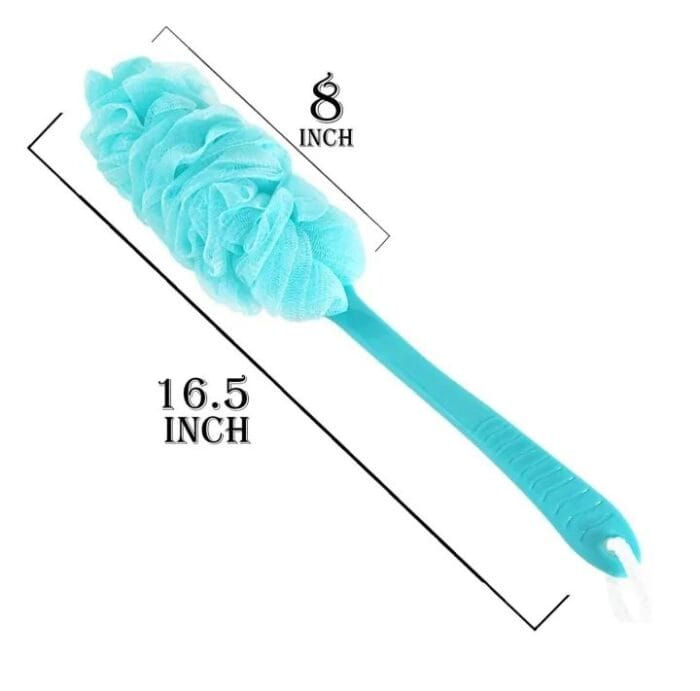 Plastic Long Handle Bath Body Brush Sponge Nylon Mesh Scrubber Shower Pouf for Men and Women (35 gm, Color May Vary) - Image 5