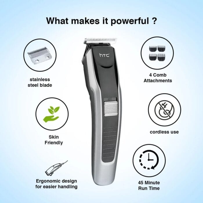 HTC AT-538 Rechargeable Hair and Beard Trimmer for Men - Image 4
