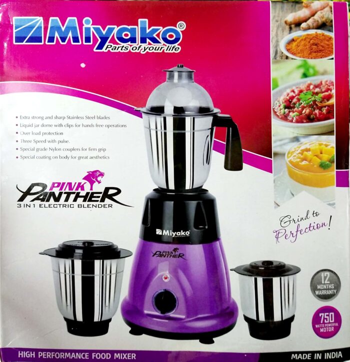 Miyako Pink Panther 3 in 1 Multi Purpose Mixer Blender machine 750 Watt - Image 2