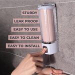 Manual Shampoo & Soap Dispenser | Wall Mounted | Soap Dispenser for Kitchen & Bathroom | Refillable, Lightweight & Durable | Easy to Clean - Image 7