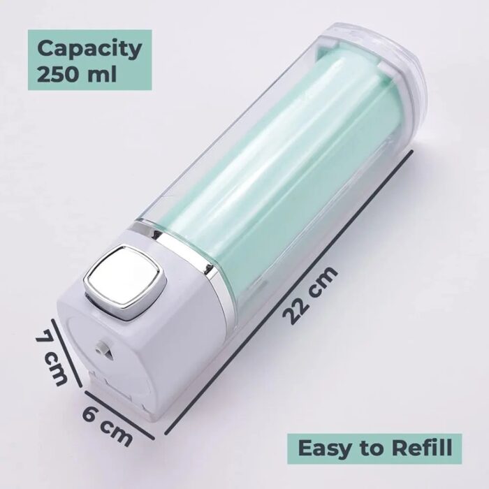 Manual Shampoo & Soap Dispenser | Wall Mounted | Soap Dispenser for Kitchen & Bathroom | Refillable, Lightweight & Durable | Easy to Clean - Image 8