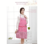 Kitchen Fortune Tree Apron Dustproof Polyester Cotton, Peach Skin - Image 7