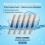 10 inch PP Sediment Filter | 1 Micron Pre-Filter for Water Purifier- (5 pcs pack)
