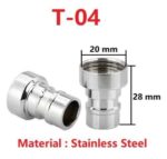 1Pcs Stainless steel Faucet Tap Quick Connector G1/2 Female Thread Hose Pipe Socket Adapter Fitting for Dishwasher Washing Machine - Image 5