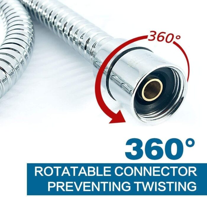 New Trend 1.5 Meter, 304 Grade Flexible Shower Hose Pipe, Chrome Finish Brass - Image 5