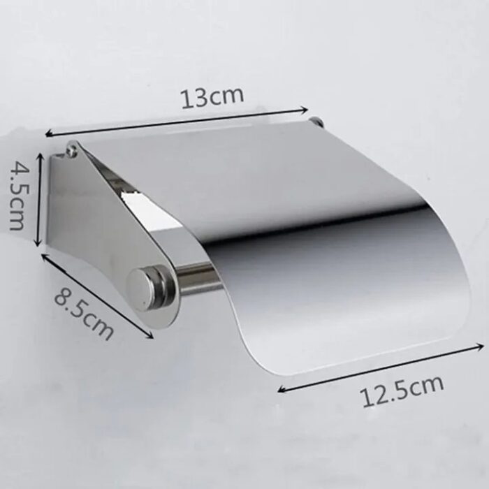 Toilet Tissue Paper Holder with easy refill feature non-installation toilet roll holder is the perfect addition to any bathroom.Stainless Steel Bathroom Tissue Box Toilet Waterproof Paper Containe - Image 2