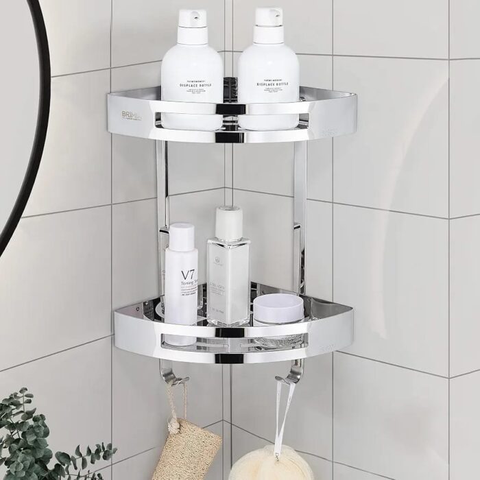 Bathroom Shelves SUS 304 Stainless Steel Shower Caddy Shelf Wall Mounted Shower Rack Corner Shower Organizer - Image 5