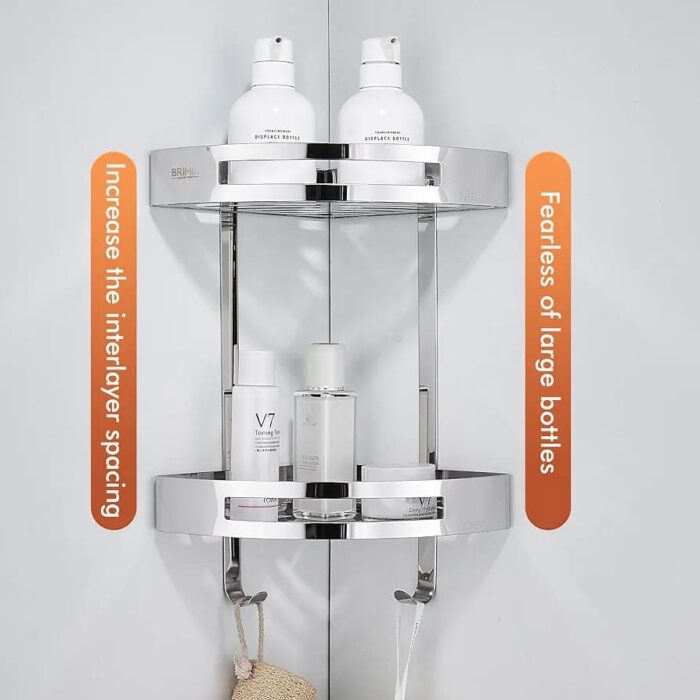 Bathroom Shelves SUS 304 Stainless Steel Shower Caddy Shelf Wall Mounted Shower Rack Corner Shower Organizer - Image 3