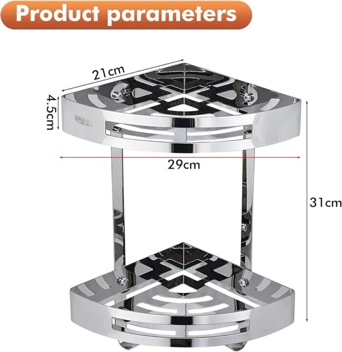 Bathroom Shelves SUS 304 Stainless Steel Shower Caddy Shelf Wall Mounted Shower Rack Corner Shower Organizer - Image 8
