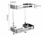 Wall Mounted Storage Shelves Racks | Stainless Steel Bathroom/Toilet Double Layer Shelf | Toilet Shampoo Soap Shower Holder (Double Layer with Hook) - bathroom accessories - Image 2