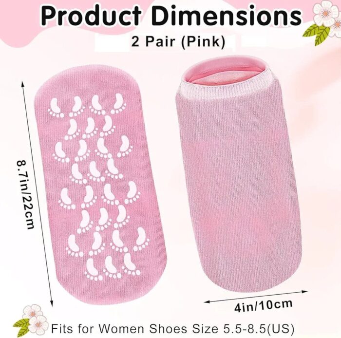Moisturizing Gel Socks,Ultra-Soft with Spa Quality Gel for Moisturizing Vitamin E and Oil Infused, Gel Socks Helps Repair Dry Cracked Skins FREE FOOT PILE (1 Pair-Color May very) - Image 14