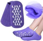 Moisturizing Gel Socks,Ultra-Soft with Spa Quality Gel for Moisturizing Vitamin E and Oil Infused, Gel Socks Helps Repair Dry Cracked Skins FREE FOOT PILE (1 Pair-Color May very) - Image 2