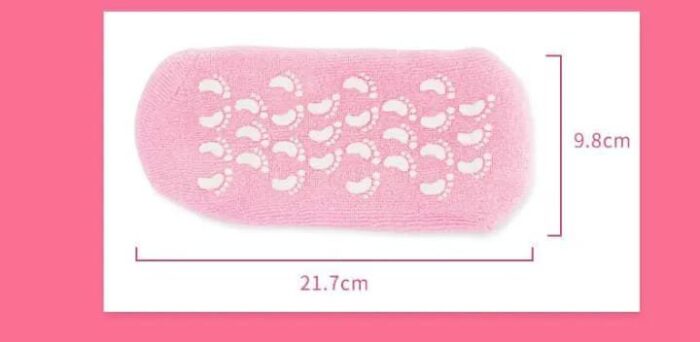 Moisturizing Gel Socks,Ultra-Soft with Spa Quality Gel for Moisturizing Vitamin E and Oil Infused, Gel Socks Helps Repair Dry Cracked Skins FREE FOOT PILE (1 Pair-Color May very) - Image 4