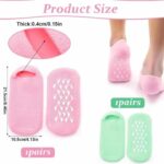 Moisturizing Gel Socks,Ultra-Soft with Spa Quality Gel for Moisturizing Vitamin E and Oil Infused, Gel Socks Helps Repair Dry Cracked Skins FREE FOOT PILE (1 Pair-Color May very) - Image 3
