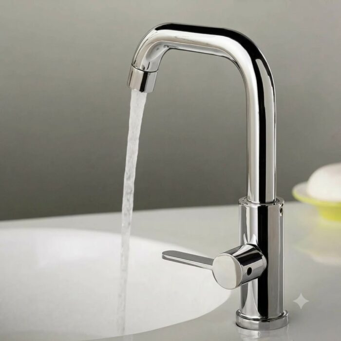 Moving Pillar Cock Chrome Nickel Bathroom Faucet for Basin, Sink 1 Hole Bar Faucet Single Hole Single Handle Vanity Faucet 360 Swivel Spout - Image 6