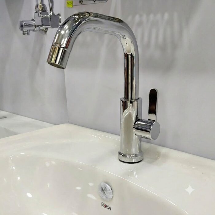 Moving Pillar Cock Chrome Nickel Bathroom Faucet for Basin, Sink 1 Hole Bar Faucet Single Hole Single Handle Vanity Faucet 360 Swivel Spout - Image 4
